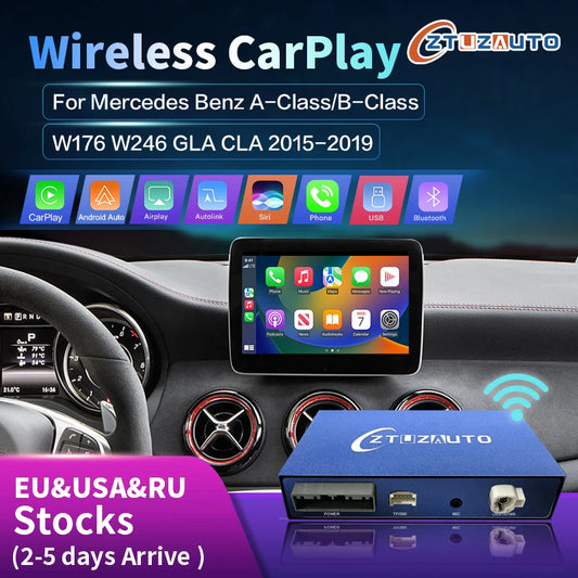 For Mercedes Benz A-Class W176 B-Class W246 GLA CLA 2015-2018  Wireless CarPlay Android Auto Decoder with Mirror Link AirPlay