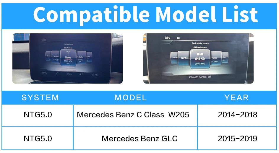 Wireless CarPlay for Mercedes Benz C-Class W205 & GLC 2015-2018